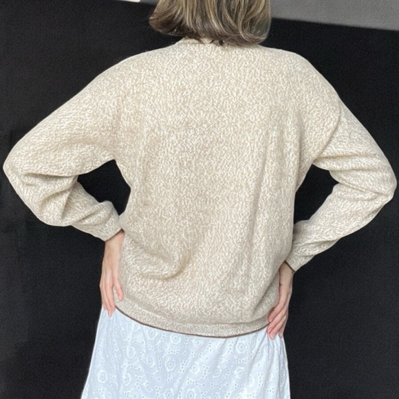 Vintage Arcohi’s Alpaca Wool Cardigan Sweater Beige Brown Graphic Peruvian Scene - Picture 6 of 12